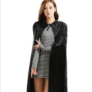 Black velvet cape